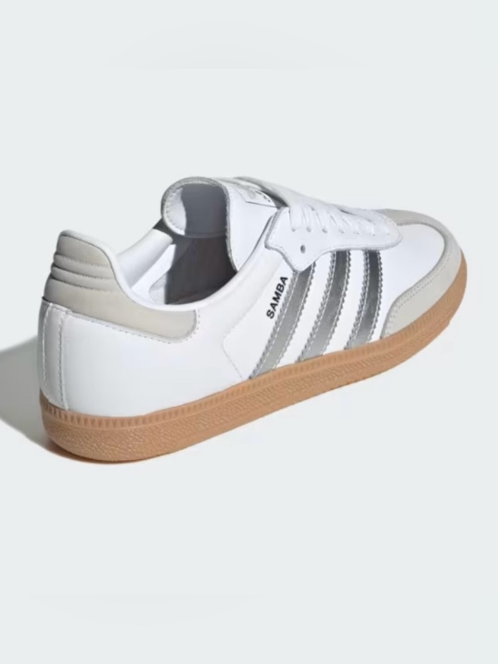Adidas Originals Samba OG Sneakers In White and Silver Metallic Women's 10 - Picture 6 of 9